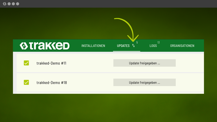 Navigationsleiste mit zusätzlichem Sortier-Icon